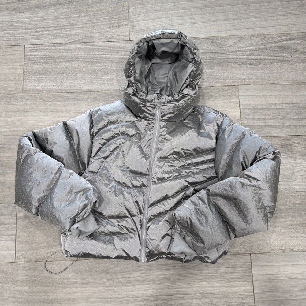 Nike Therma-FIT Oversized Down Puffer Jacket Silver Women’s IB2003-095 Size M